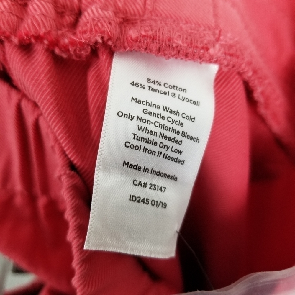Talbots Womens Size 16P Petite Cropped Pull On Pants Coral Pockets Tie Waist NWT - Picture 9 of 12